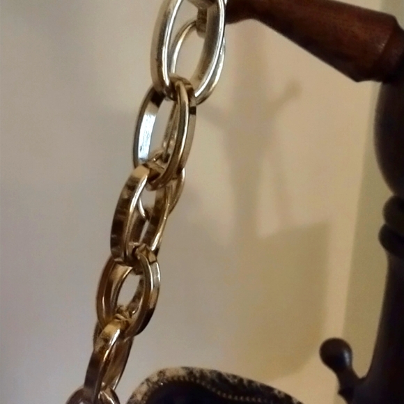 DKNY Handbag Shld/Crossbody Snake skin design chain link NWOT - Picture 9 of 16